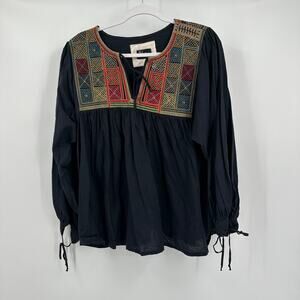 Johnny Was Biya Womens Embroidered Top Size S‎ Boho Festival Artisan Peasant